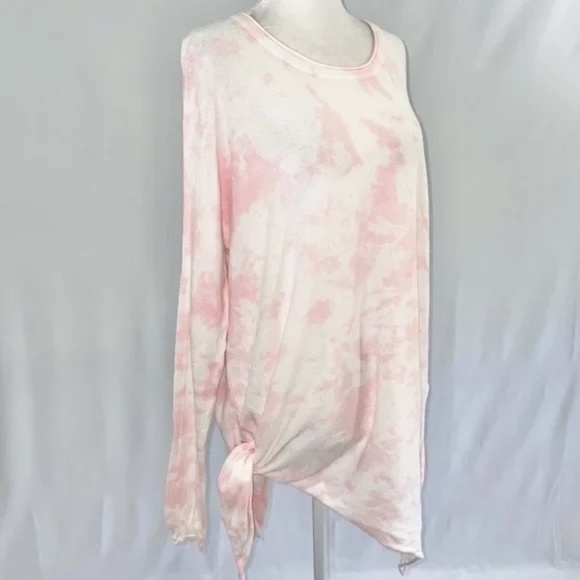 New Cloth by Design Convertible Side Slit Sweater Tie Dye Pink White Size Medium - Picture 11 of 16